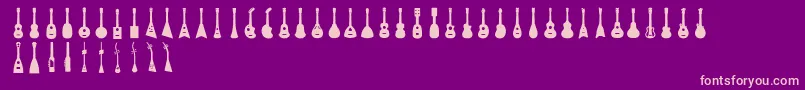 Fonte Ukulele – fontes rosa em um fundo violeta