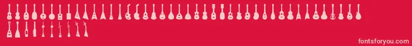 Ukulele Font – Pink Fonts on Red Background