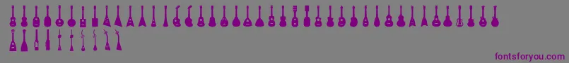 Ukulele-Schriftart – Violette Schriften auf grauem Hintergrund