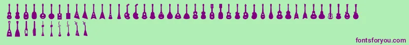 Ukulele Font – Purple Fonts on Green Background