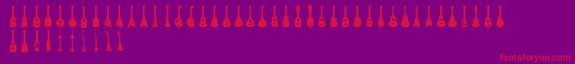 Ukulele-Schriftart – Rote Schriften auf violettem Hintergrund