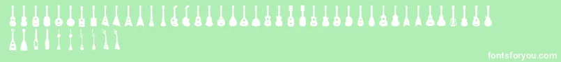 Ukulele Font – White Fonts on Green Background