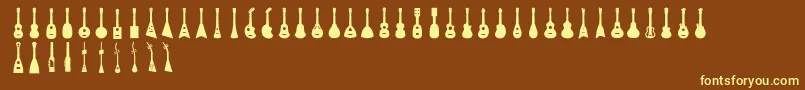 Ukulele Font – Yellow Fonts on Brown Background