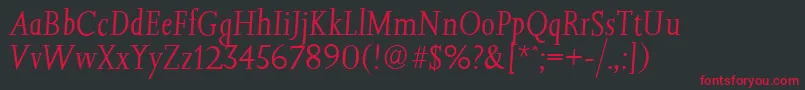 JessicaserialLightItalic-Schriftart – Rote Schriften auf schwarzem Hintergrund