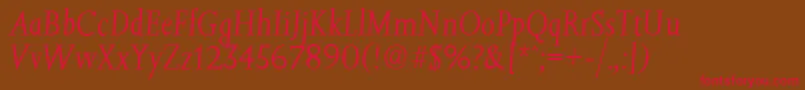 JessicaserialLightItalic Font – Red Fonts on Brown Background