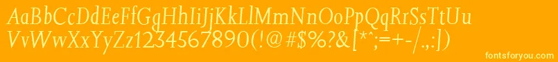 JessicaserialLightItalic Font – Yellow Fonts on Orange Background