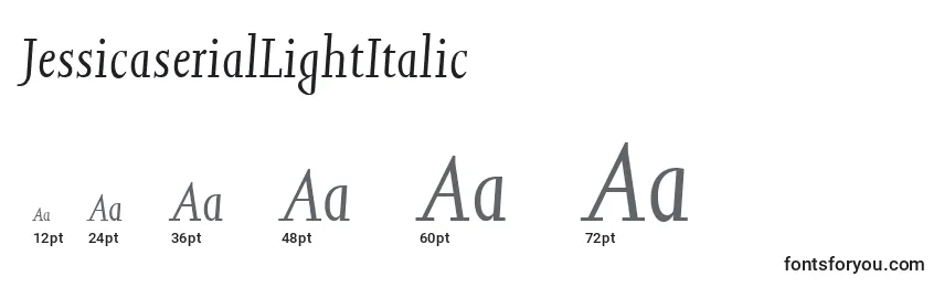 Größen der Schriftart JessicaserialLightItalic