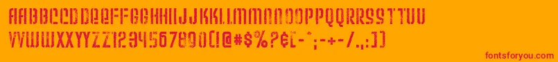 Weltu ffy-Schriftart – Rote Schriften auf orangefarbenem Hintergrund