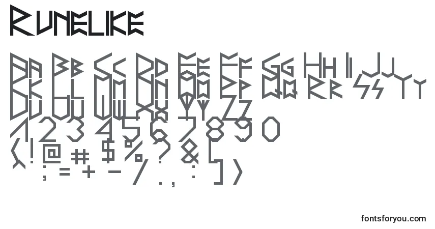 A fonte Runelike – alfabeto, números, caracteres especiais
