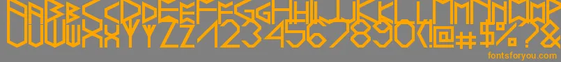 Runelike-Schriftart – Orangefarbene Schriften auf grauem Hintergrund