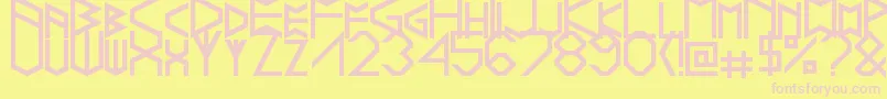 Runelike Font – Pink Fonts on Yellow Background