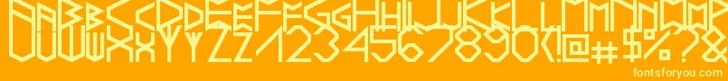 Runelike Font – Yellow Fonts on Orange Background