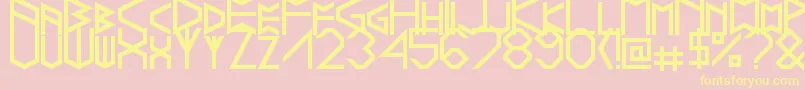 Runelike Font – Yellow Fonts on Pink Background