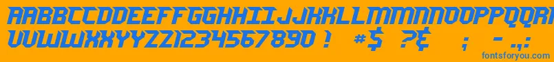 JerseySharp Font – Blue Fonts on Orange Background