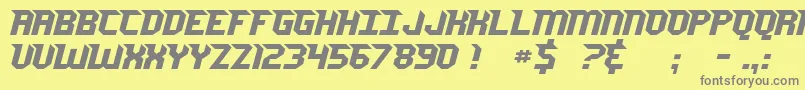 JerseySharp Font – Gray Fonts on Yellow Background