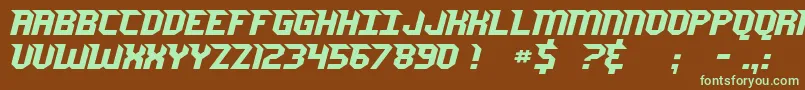 JerseySharp Font – Green Fonts on Brown Background