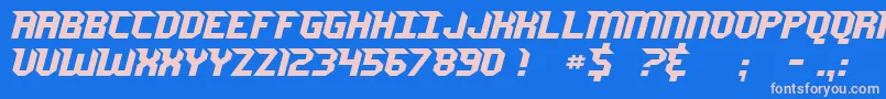 Czcionka JerseySharp – różowe czcionki na niebieskim tle