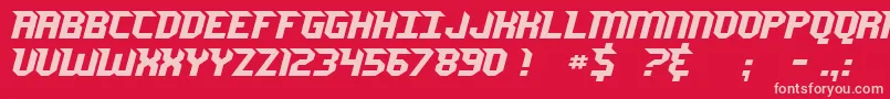 JerseySharp Font – Pink Fonts on Red Background