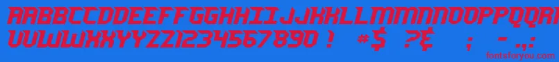 JerseySharp Font – Red Fonts on Blue Background