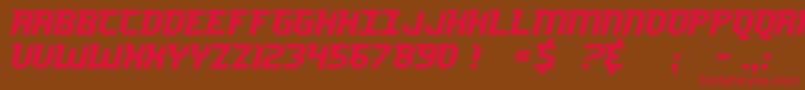 JerseySharp-Schriftart – Rote Schriften auf braunem Hintergrund