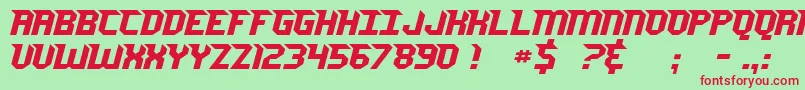 JerseySharp Font – Red Fonts on Green Background