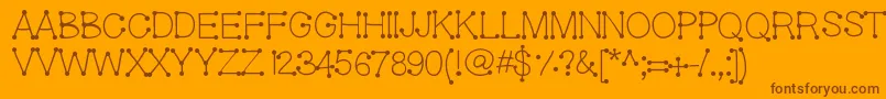 Geldoticaplainlightf-Schriftart – Braune Schriften auf orangefarbenem Hintergrund