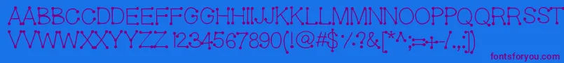 Geldoticaplainlightf-Schriftart – Violette Schriften auf blauem Hintergrund