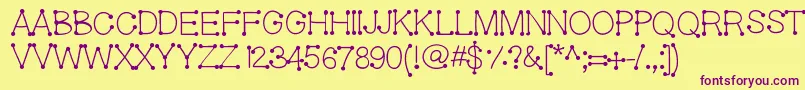 Geldoticaplainlightf-Schriftart – Violette Schriften auf gelbem Hintergrund