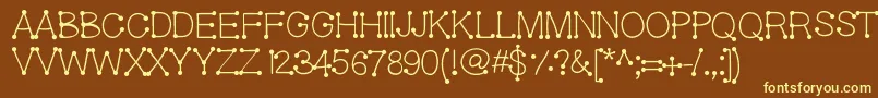 Geldoticaplainlightf Font – Yellow Fonts on Brown Background