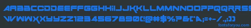 Space Ranger Bold-fontti – siniset fontit mustalla taustalla