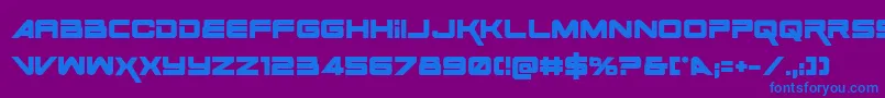 フォントSpace Ranger Bold – 紫色の背景に青い文字