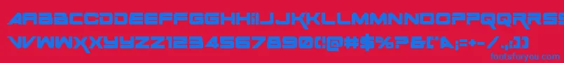 Fonte Space Ranger Bold – fontes azuis em um fundo vermelho