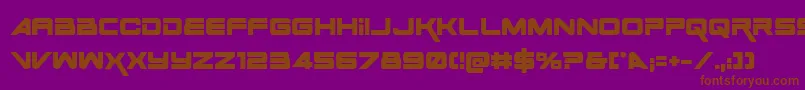 Space Ranger Bold-Schriftart – Braune Schriften auf violettem Hintergrund