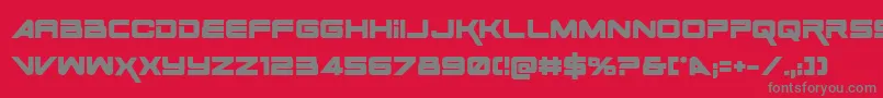 Space Ranger Bold-fontti – harmaat kirjasimet punaisella taustalla