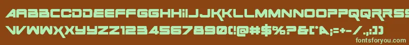Шрифт Space Ranger Bold – зелёные шрифты на коричневом фоне