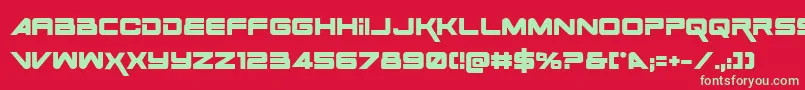 フォントSpace Ranger Bold – 赤い背景に緑の文字