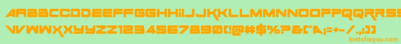 Space Ranger Bold-fontti – oranssit fontit vihreällä taustalla