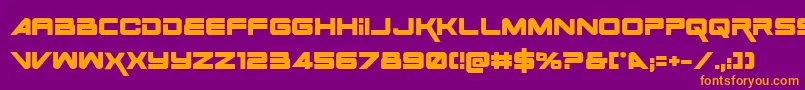 フォントSpace Ranger Bold – 紫色の背景にオレンジのフォント