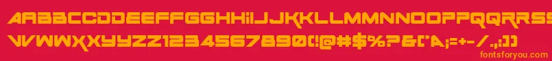 フォントSpace Ranger Bold – 赤い背景にオレンジの文字