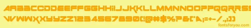 Space Ranger Bold-fontti – oranssit fontit keltaisella taustalla
