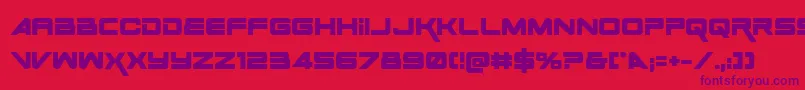 Space Ranger Bold-Schriftart – Violette Schriften auf rotem Hintergrund
