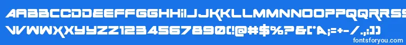 フォントSpace Ranger Bold – 青い背景に白い文字