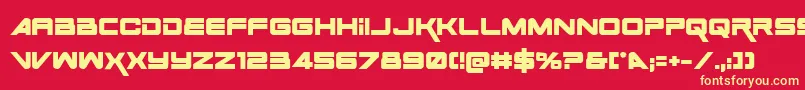 Space Ranger Bold-Schriftart – Gelbe Schriften auf rotem Hintergrund