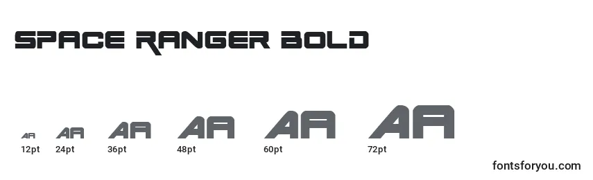 Größen der Schriftart Space Ranger Bold