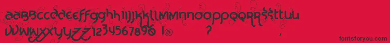 Fonte Vtksnoba – fontes pretas em um fundo vermelho