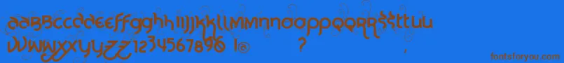 Vtksnoba Font – Brown Fonts on Blue Background