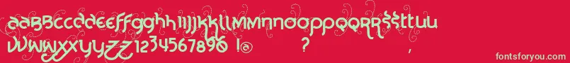 Vtksnoba Font – Green Fonts on Red Background