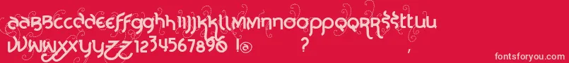 Vtksnoba Font – Pink Fonts on Red Background