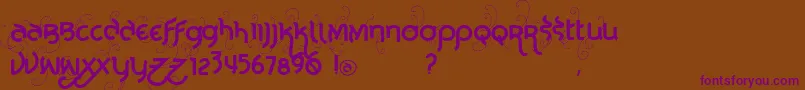 Vtksnoba Font – Purple Fonts on Brown Background