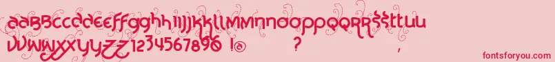 Шрифт Vtksnoba – красные шрифты на розовом фоне